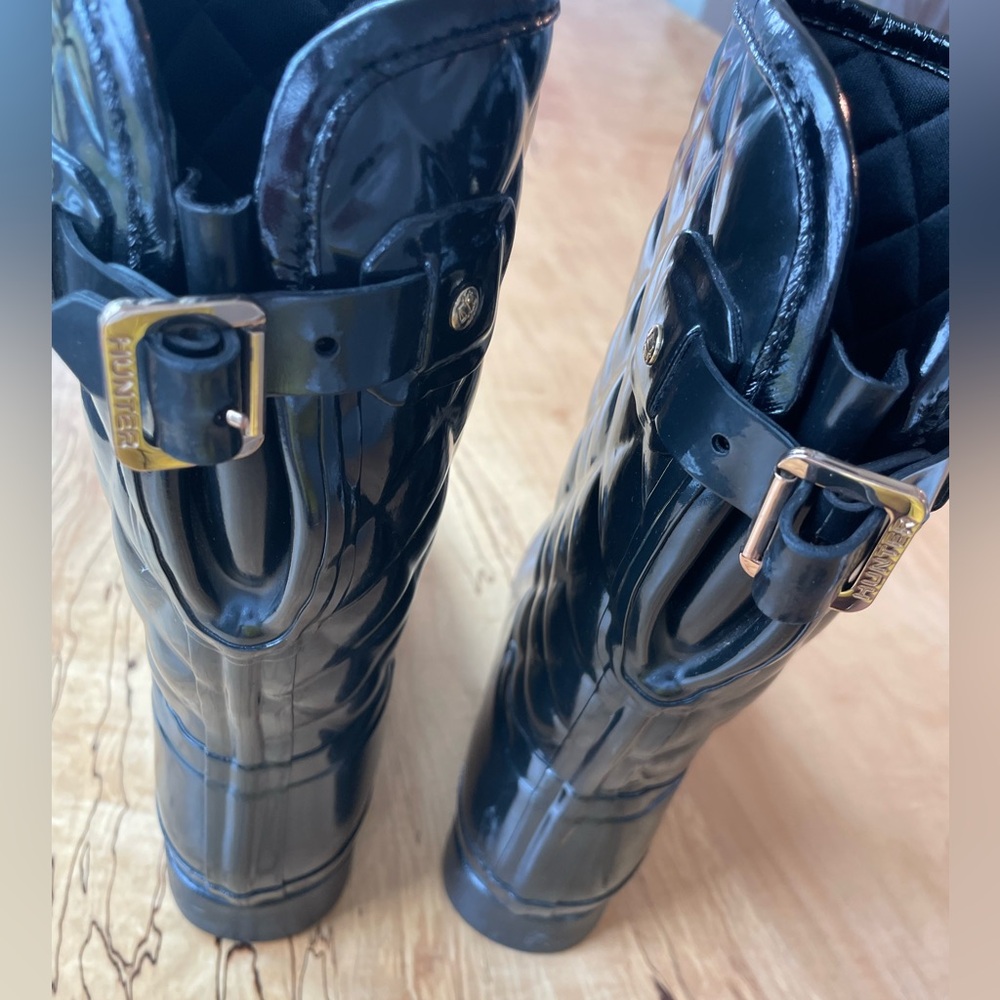 Hunter Refined Gloss Quilt Short Rain Boots- Sz 9- worn once! - Picture 14 of 14